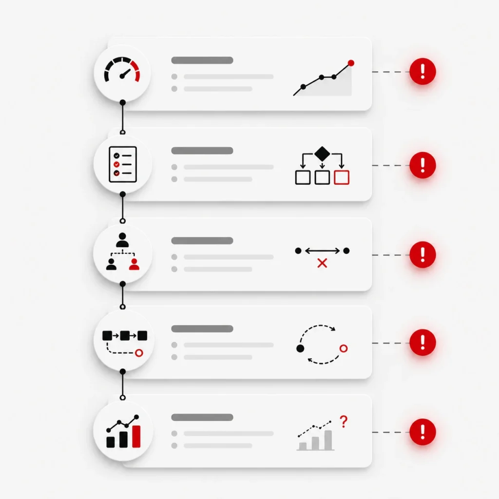 Framework de cinco puntos de diagnostico del sistema comercial para detectar donde falla la conversion de marketing en ventas