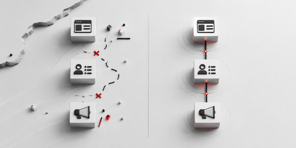 diferencia entre herramientas digitales sueltas y sistema de gestión integrado